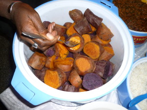 Sweet potatoes for lunch.